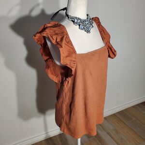 A NEW DAY BLOUSE ORANGE COTTON/POLYESTER SIZE 2X
